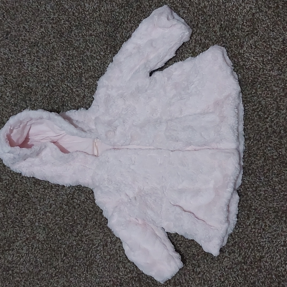 Light Pink Faux Fur First Impressions Hooded Coat